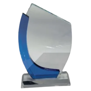 Shield Glass Award - Blue insert