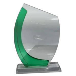 Shield Glass Award - Green insert