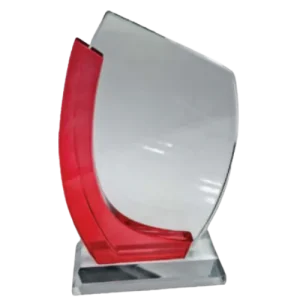 Shield Glass Award - Red insert