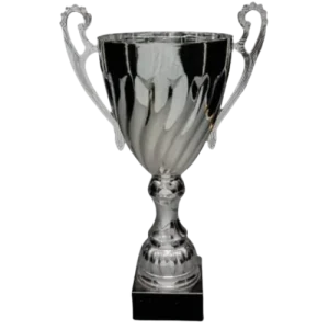 Silver Swirl Metal Cup - with Lid