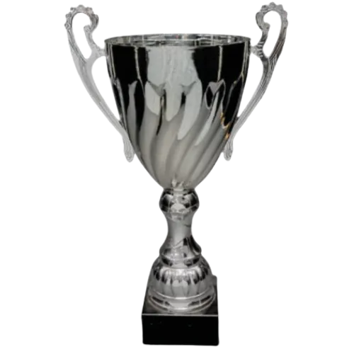 Silver Swirl Metal Cup – with Lid